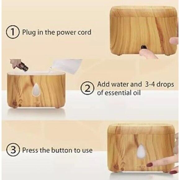 🔥Flame Diffuser for Essential Oils, 200ml Ultrasonic Aroma Diffuser BNWT🔥 - Picture 3 of 4